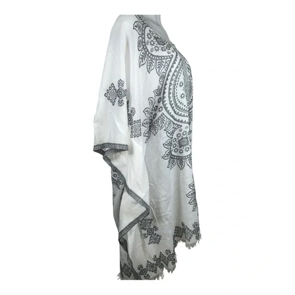 Raj Kaftan Elegant Black and White Women's kaftan/kimono/tunic One Size - Picture 5 of 8